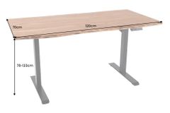 Höhenverstellbarer Schreibtisch MAMMUT 120cm natur Akazie Massivholz Baumkante
