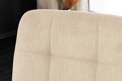 Moderner Design Stuhl TRES CHIC beige Cord schwarze Metallbeine Esszimmer