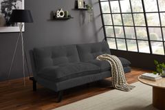 Modernes Schlafsofa COCOONING 190cm grau Cord 3-Sitzer Couch