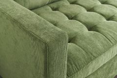 Retro Ecksofa STOCKHOLM 220cm grün Cordstoff Federkern 3-Sitzer