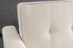 Ausziehbares Schlafsofa SMART 180cm beige Cord 2-Sitzer Couch mit Nosagfederung