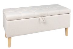 Chesterfield Truhenbank CASTLE 100cm Sitzbank beige Landhausstil mit Stauraum