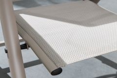 Outdoor Gartenstuhl DESIGNO taupe Aluminium klappbar wetterfest Hochlehner
