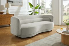 Design Sofa GATSBY 230cm greige Chenille Federkern 3-Sitzer Couch Rundum-Bezug