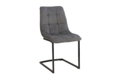 Freischwinger Stuhl MIAMI grau Cord matt schwarz Metallgestell