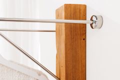 Massive Wandgarderobe JAVA 185cm recyceltes Teakholz mit drei Kleiderhaken