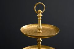 Etagere ORIENT 50cm gold im Hammerschlag Design mit drei Etagen