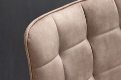 Design Stuhl ROADSTAR champagner greige Samt schwarze Metallbeine