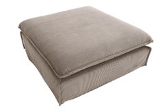 Großer Sitzhocker HEAVEN 100cm greige Cord Sofahocker abnehmbarer Bezug