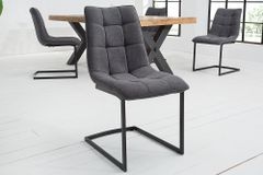 Design Freischwinger Stuhl MIAMI dunkelgrau Metallgestell matt schwarz