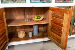 Einzigartiges Sideboard JAKARTA 160cm weiß bunt recyceltes Massivholz aus Fischerbooten