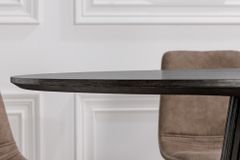 Runder Esstisch VALHALLA WOOD 120cm schwarz Eichenholz Säulenfuß