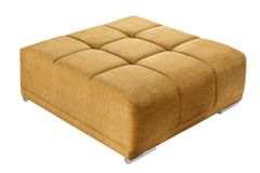 Extravaganter Hocker ELEGANCIA 110cm senfgelb Vogue Velours Samt mit Ziersteppung