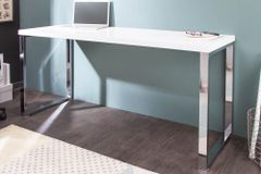 Moderner Schreibtisch WHITE DESK 140cm weiß Hochglanz Bürotisch
