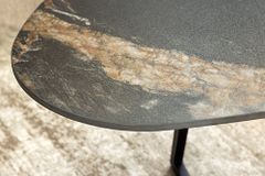 Design Couchtisch MARVELOUS 90cm schwarz gold sand Aurora Oro Keramik Metall