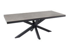 In- und Outdoor Esstisch GALAXIE 200cm hellgrau Keramik anthrazit Aluminium