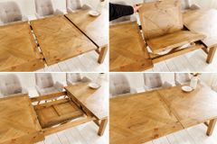 Ausziehbarer Esstisch RIVIERA 180-240cm natur recycelte Pinie Massivholz