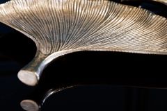 Dekoratives Schalen 3er Set GINKGO 30cm gold handmade Metall