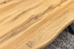 Industrial Couchtisch WILD 90cm braun Wildeichen-Optik schwarz Metall Baumkante