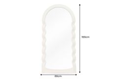 Design Wandspiegel WAVE 160cm weiß Rundbogen Spiegel