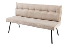 Moderne Sitzbank BIG GEORGE 160cm champagner beige Samt Strukturstoff Taschenfederkern
