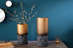 Dekorative Vase ABSTRACT 30cm gold Metall Patina handmade