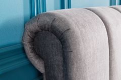 Design Bett MILANO 180x200cm grau Vogue Seiden Samtstoff