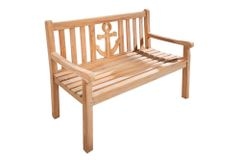Massive Gartenbank EMPIRE TEAK 120cm Teakholz mit Ankerdesign