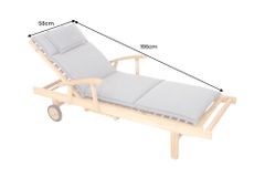 Outdoor Kissen ROG 58x196cm beige Polster-Auflage für Gartenliege