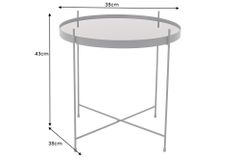 Runder Couchtisch ELEGANCE 45cm anthrazit Glas schwarz Metallgestell