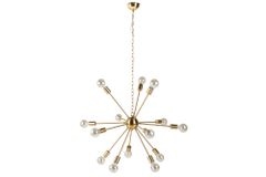 Elegante Hängelampe SPUTNIK 87cm gold mit 14 Leuchtarmen