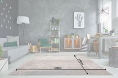 Vintage Baumwoll-Teppich MODERN ART 240x160cm beige grau Used Look