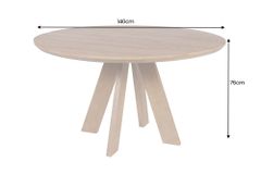 Runder Esstisch ART WOOD 140cm braun massiv Mangoholz