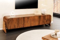 Massives TV-Board BRASIL 160cm braun Mangoholz drei Fächer Lowboard