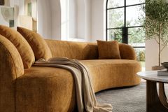 Organisches Sofa ATELIER 230cm senfgelb Samt 3-Sitzer Couch inkl. Kissen