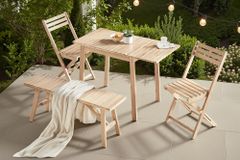 Outdoor Balkonstuhl BALI natur hell Akazienholz klappbar wetterfest Gartenstuhl