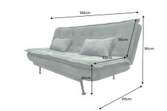 Modernes Schlafsofa JAZZ 190cm grün Cord 3-Sitzer Couch
