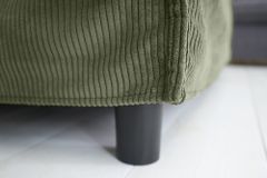 Großer Sitzhocker HEAVEN 100cm grün Cord Sofahocker abnehmbarer Bezug