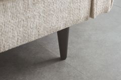 Design Sofa COZY VELVET 220cm beige Chenille Federkern 3-Sitzer mit goldener Kappe