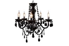 Eleganter Kronleuchter  BLACK CRYSTAL 55cm schwarz Acryl 5-armig Lüster