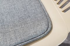 Design Stuhl SIGNUM greige schwarz Kunststoff Indoor Outdoor mit Armlehnen
