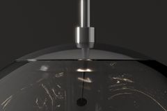 Runde Hängelampe LIQUID DIAMOND 20cm smoke Glas Stahl Kugelleuchte