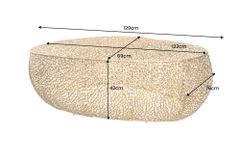 Filigraner Design Couchtisch ABSTRACT LEAF 130cm gold Handarbeit
