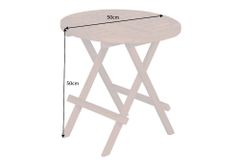 Wetterfester Beistelltisch EMPIRE TEAK 50cm Massivholz rund klappbar Outdoor Gartentisch