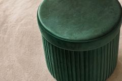 Runder Hocker ÉLAN 40cm grün Samt faltbar mit Stauraum