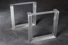 2er Set Tischgestell U-FRAME 70cm Edelstahl gebürstet matt Tischbeine Kufe Esstisch