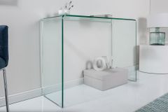 Extravaganter Glas Konsolentisch FANTOME 100cm transparent Schreibtisch Ganzglastisch
