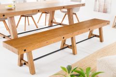 Industrial Sitzbank FINCA 240cm vintage braun recyceltes Pinienholz Eisen