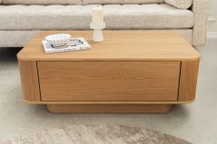 Nordischer Couchtisch VALHALLA WOOD 100cm natur Eichenholz mit Schublade