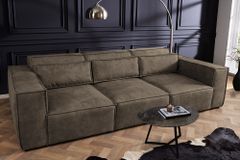 Design 3-Sitzer Sofa BOSSA NOVA 260cm antik taupe Microfaser Couch Wohnzimmer